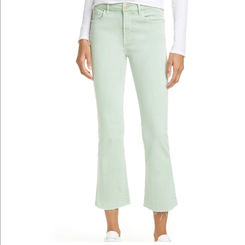 Frame Le Crop Mini Boot High Waist Raw Hem Jeans
